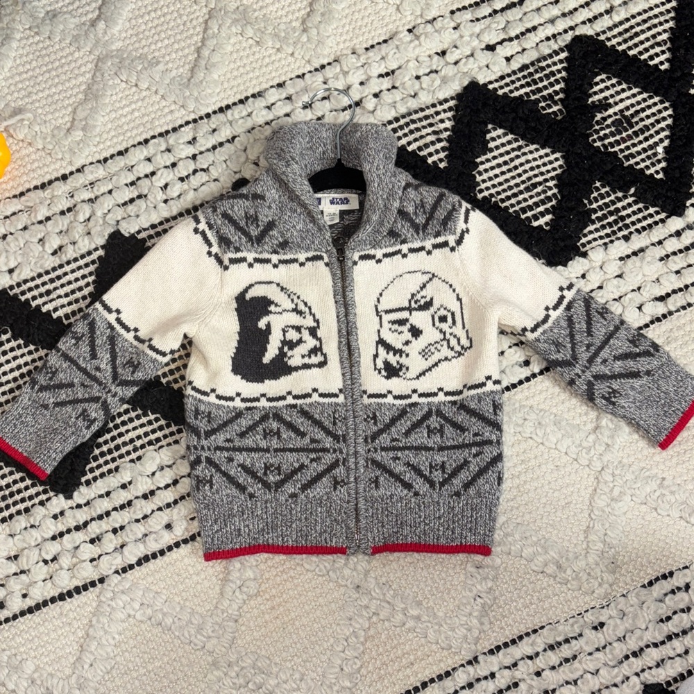 Gray and White Star Wars Knit Sweater